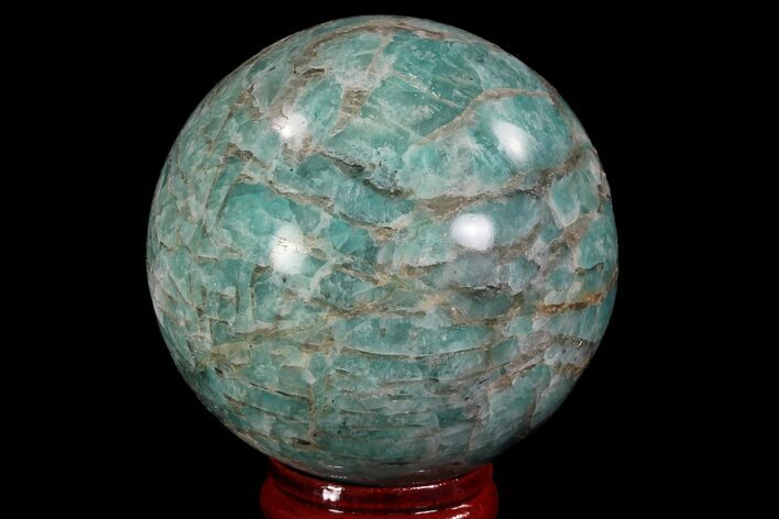 Polished Amazonite Crystal Sphere - Madagascar #78746